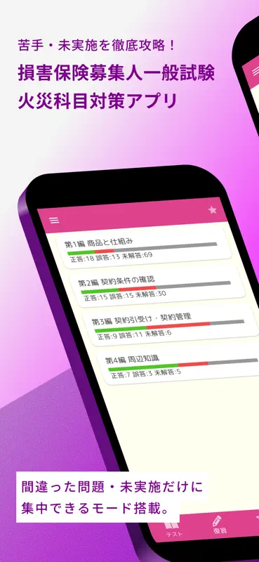 損害保険募集人一般試験 火災保険単位 問題集 screenshot 1 of 5
