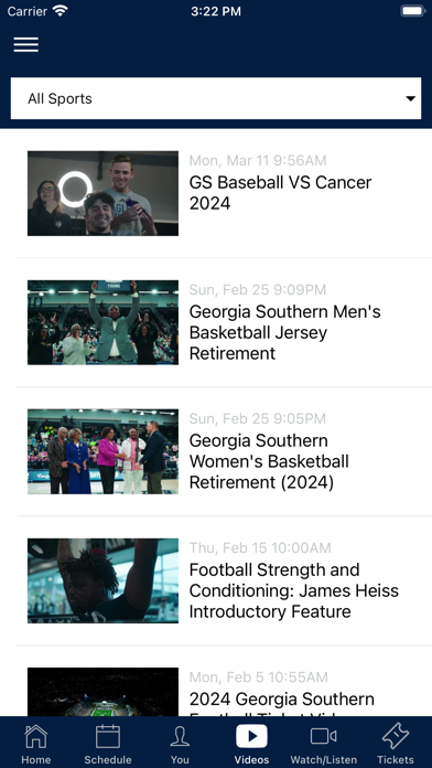 Georgia Southern Athletics Screenshot