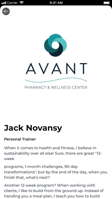 Avant Wellness Screenshot
