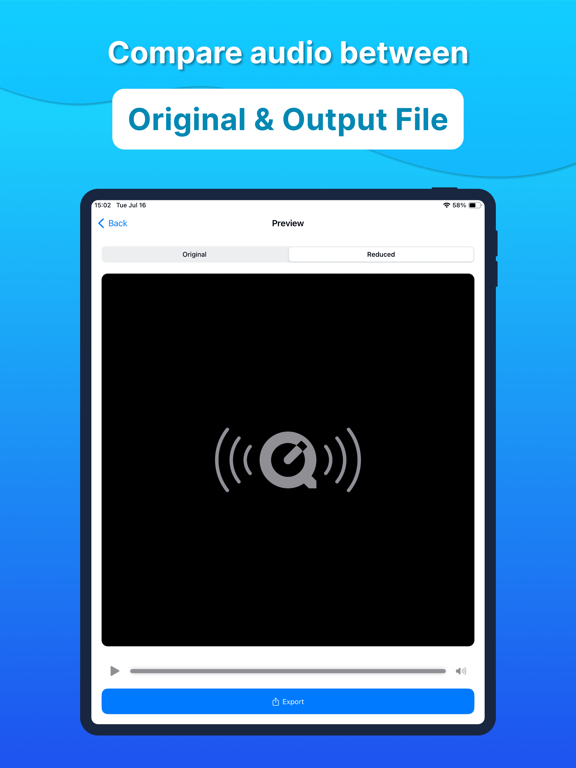 Audio Video Noise Reducer AI iPad screenshot 4 - Utilities app