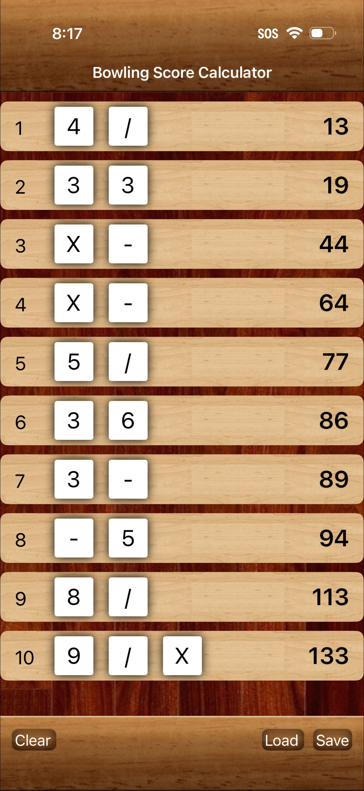 Bowling Calculator