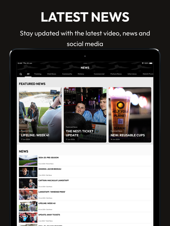 Notts County FC iPad screenshot 3 - Sports app