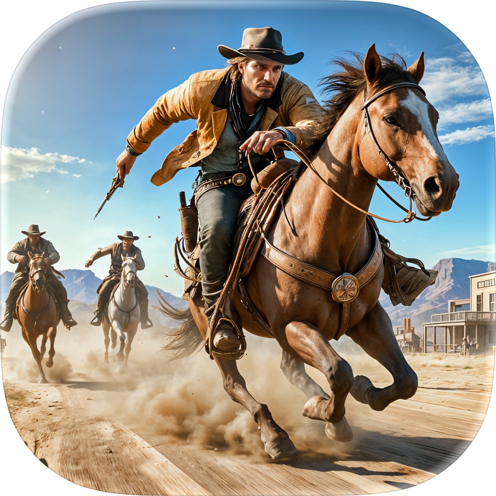 Apple App Store cover for Wild West Rodeo Survival Games