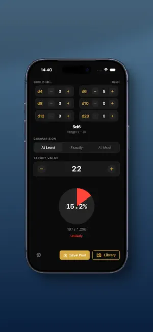Dice Probabilities Calculator screenshot 2