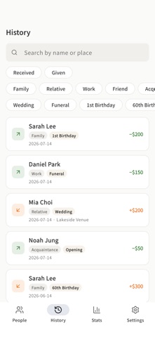 GiftLedger - Gift Money Ledger iPhone screenshot