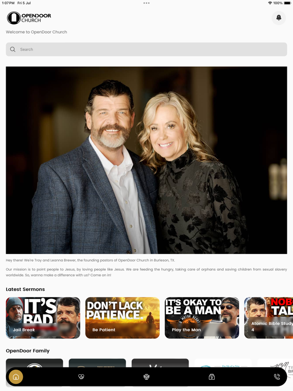 Open Door Church Experience iPad screenshot 1 - Lifestyle app