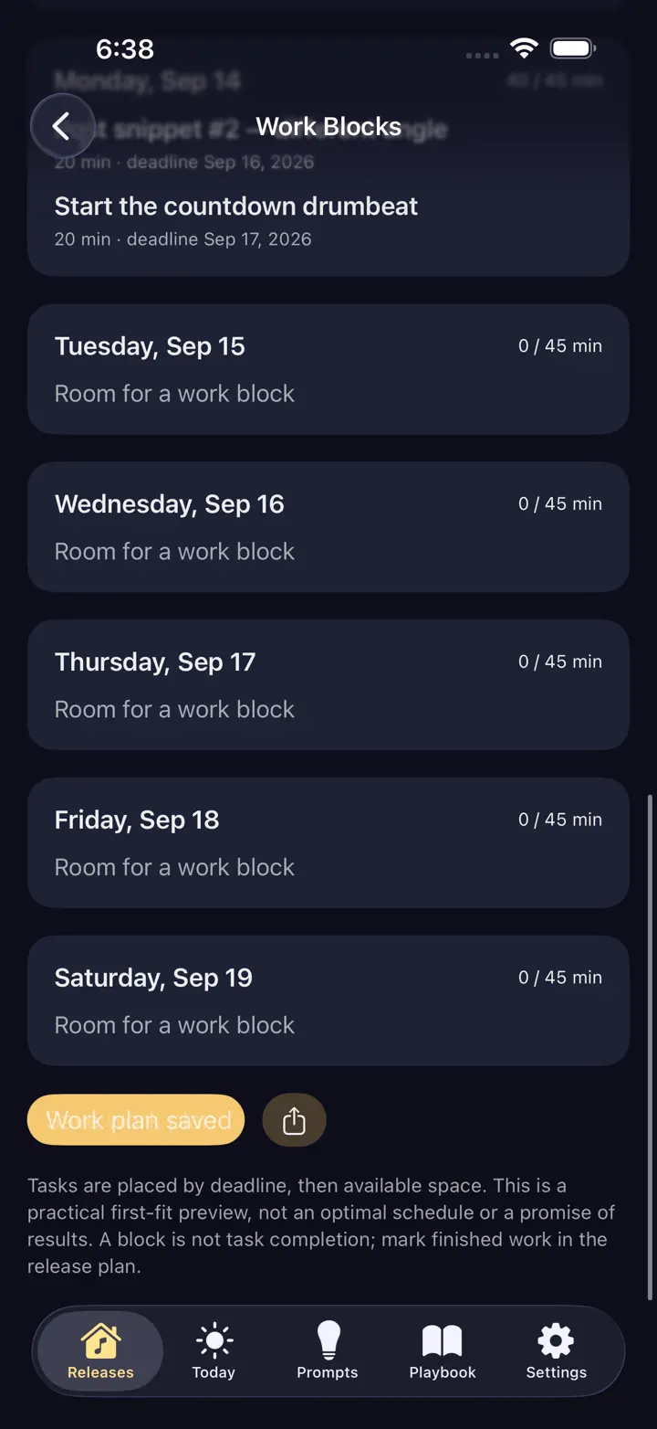 Droplark: Release Planner iPhone 6.7" screenshot 3: Music release rollout planner