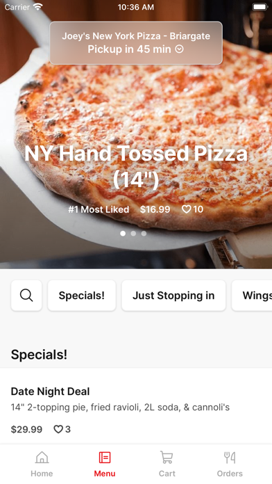 Joey's New York Pizza Screenshot 2 - AppWisp.com Joey's New York Pizza Screenshot 2 - AppWisp.com