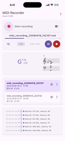 MIDI Recorder: Bluetooth Piano Screenshot 1 of 3