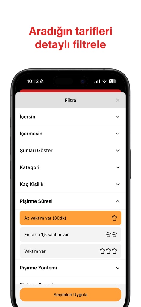 Nefis Yemek Tarifleri - Un système de filtrage avancé permet de cibler les recettes par temps de cuisson ou par catégories d'ingrédients pour des résultats précis et pertinents.