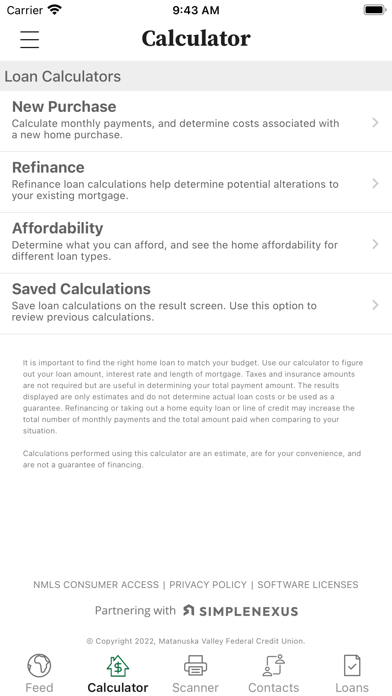 MV Mortgage Screenshot