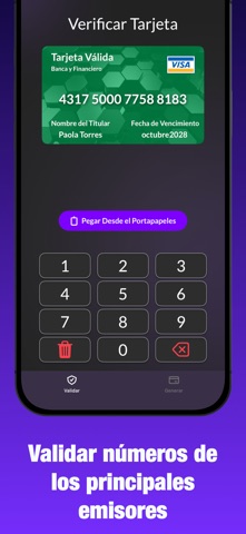 iCardVerify Creador de tarjeta App Store preview screenshot 2