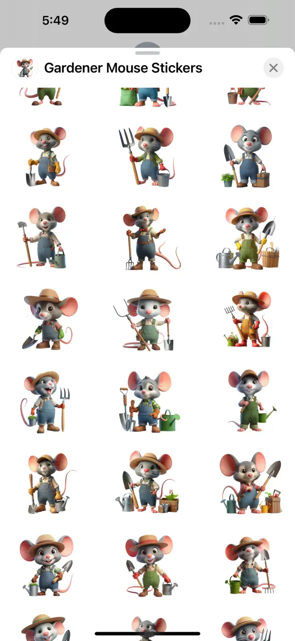 Screenshot #2 pour Gardener Mouse Stickers