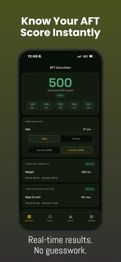 Army AFT Calculator 2026 screenshot 2
