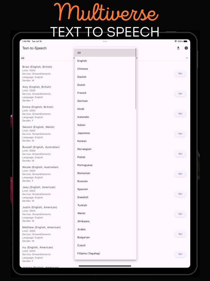 Multiverse Ai - Text to speech