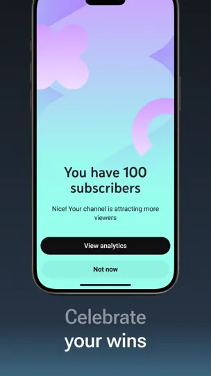 Capture d'écran de YouTube Studio sur iPhone 7