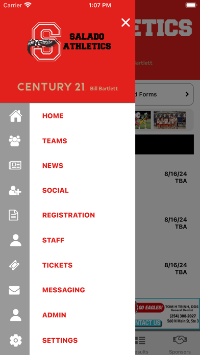 Salado Eagles Athletics Screenshot