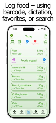 Fiber Counter and Tracker iPhone screenshot