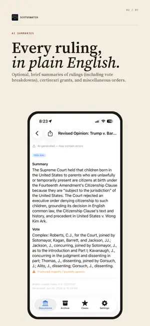 SCOTUSWatch screenshot 2