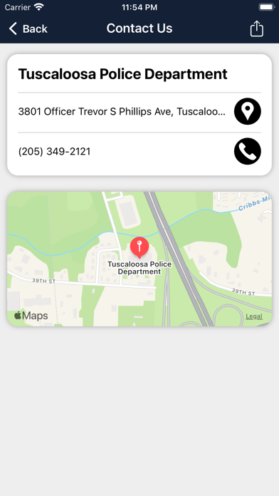 Tuscaloosa Police Department Screenshot