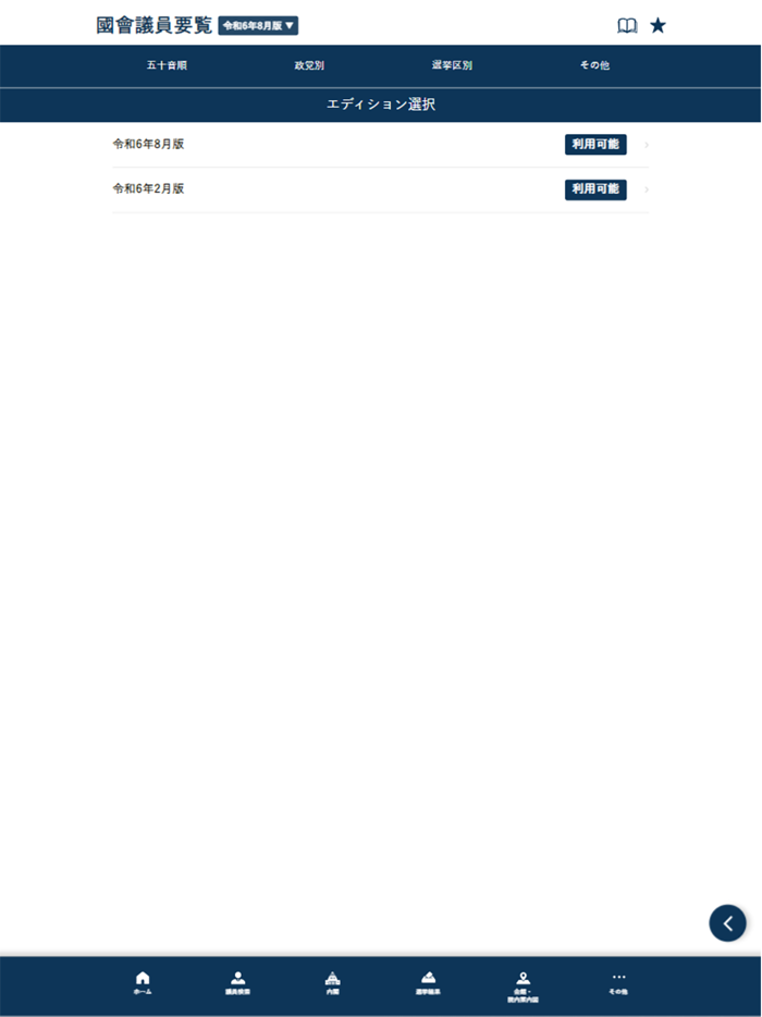国会議員要覧 令和7年8月版～令和6年2月版