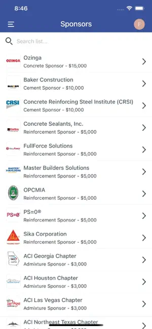 ACI Convention screenshot 3