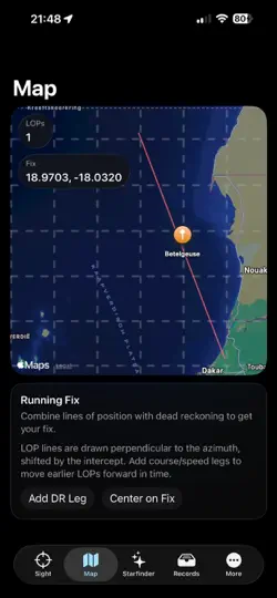 Screenshot von Sextant — Celestial Nav auf dem iPhone 3