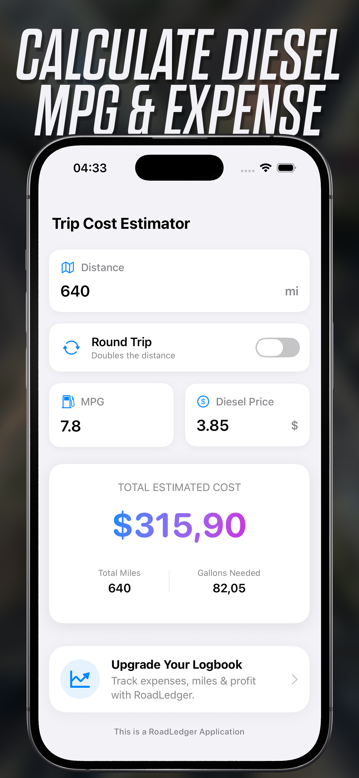 Diesel Cost Estimator: Trucks