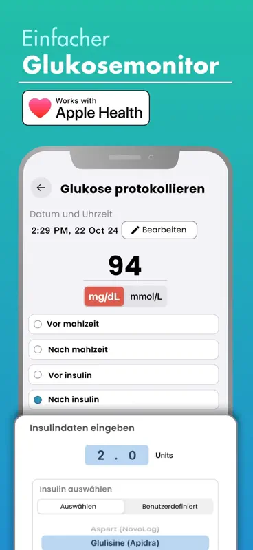 Diabetes blutzucker tagebuch screenshot 1 of 5
