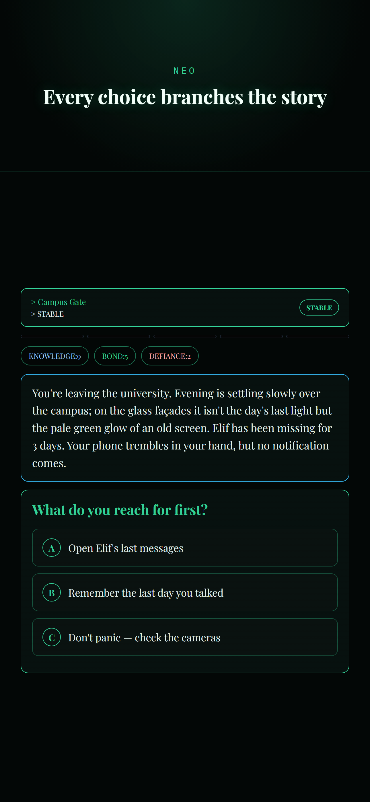 NEO: The Echoing Silence screenshot 8