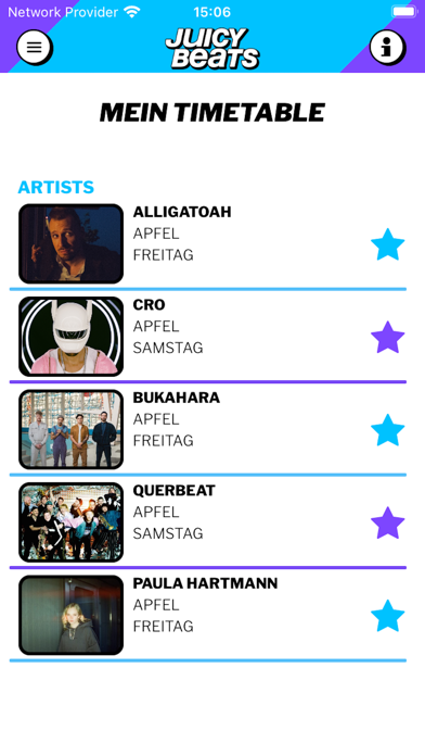 JUICY BEATS Festival Guide Screenshot