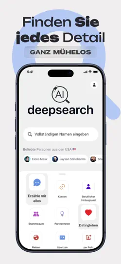 Screenshot von Deepsearch AI-Suchassistent auf dem iPhone 1