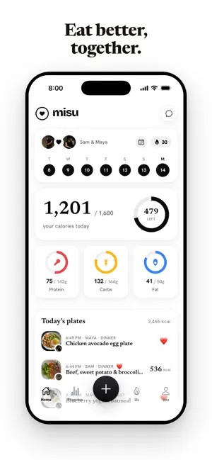 misu - Couple Calorie Tracker screenshot 1