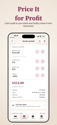 Quiltry: Quilting Calculator iPhone screenshot