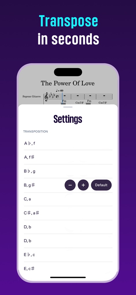 MuseScore－Sheet Music & Chords - Musicians can quickly adapt sheet music to their preferred key using the flexible transposition settings and on-screen controls.