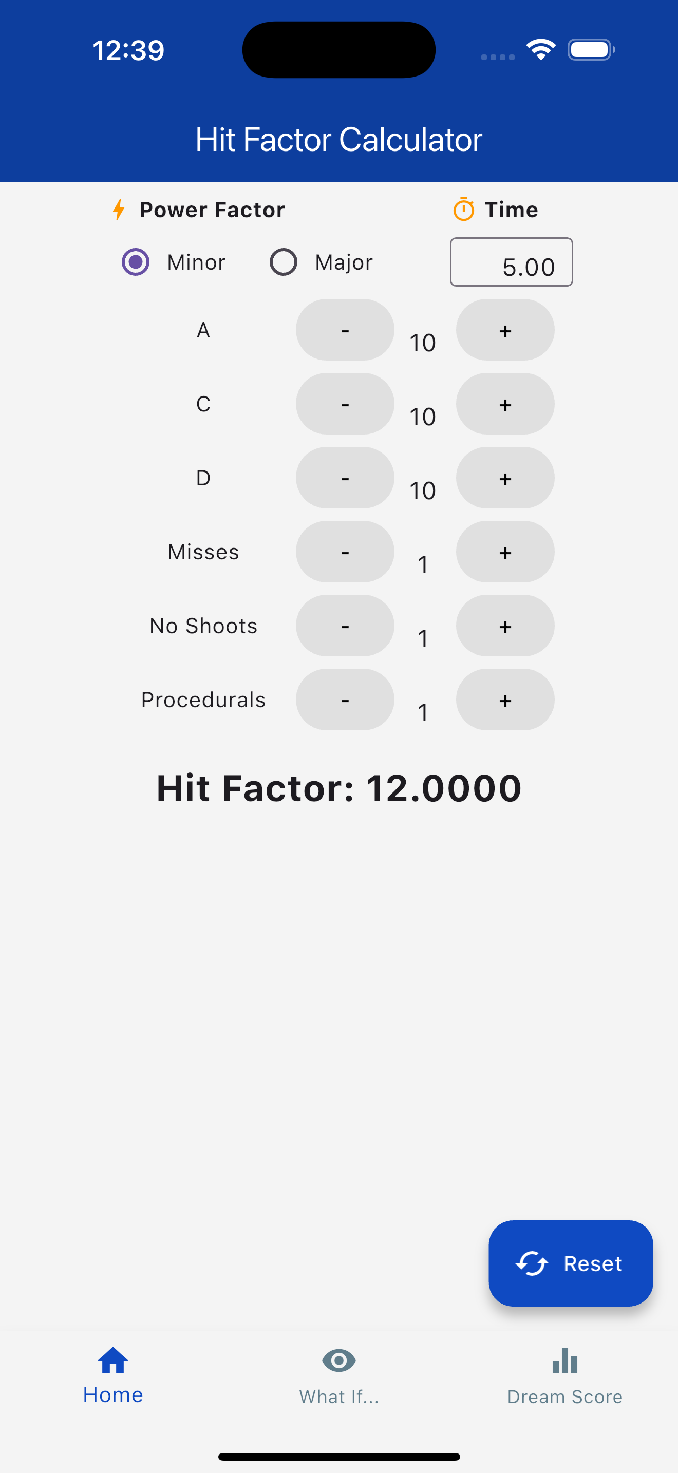 Hit Factor Calculator