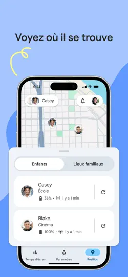 Capture d'écran de Google Family Link sur iPhone 5