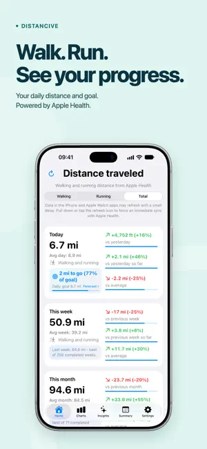 Distancive - Walk & Run Stats screenshot 1