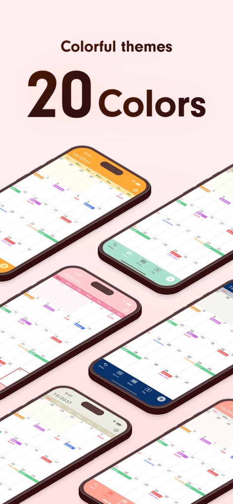Simple Calendar: ToDo Planner - This tool offers a variety of colorful themes, allowing users to customize the interface with over 20 distinct color options.