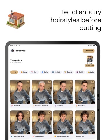 AI Haircuts Pro - Salon Tool iPad screenshot