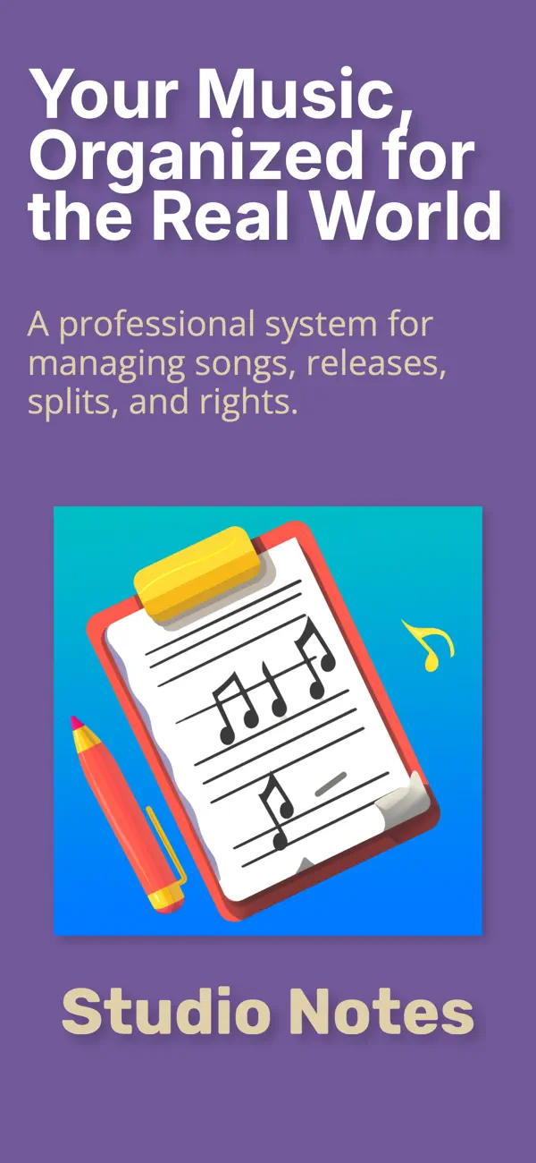 #1. Studio Notes (iOS) Podle: TeeShot Software