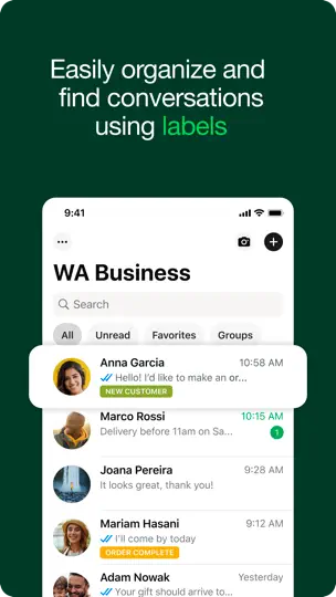 WhatsApp Business iPhone Screenshot 5