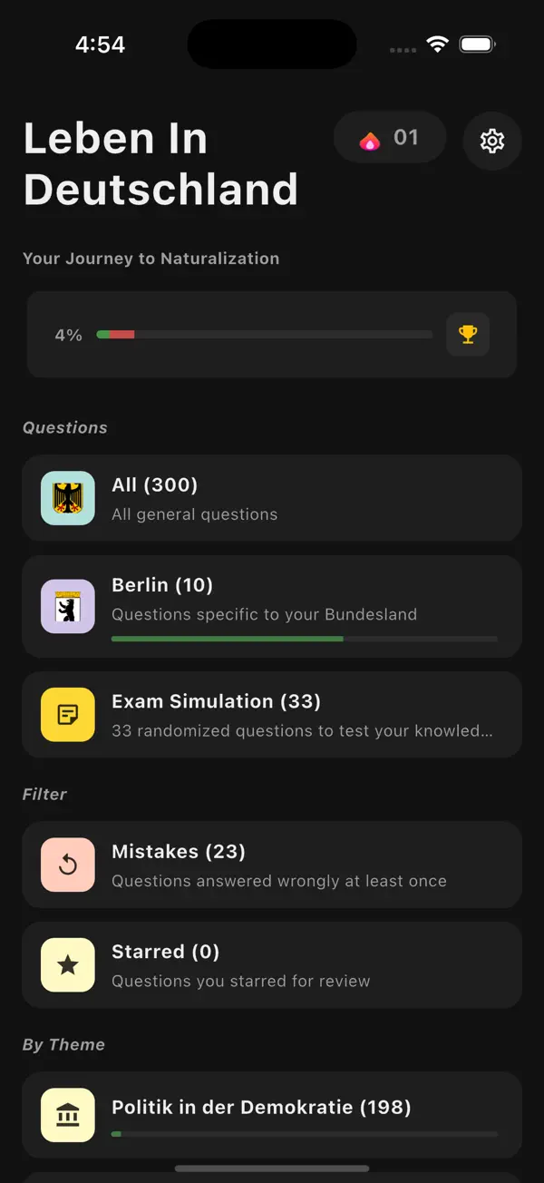 Screenshot #1 pour Einbürgerungstest 2026 Pro