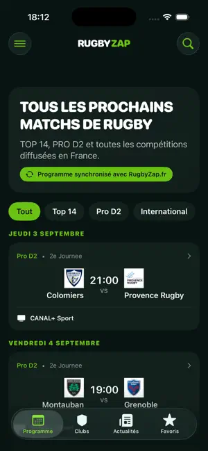 RugbyZap screenshot 1