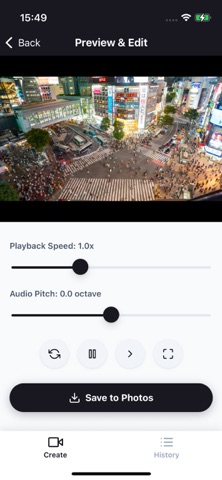 ReverseCam - Video Reverser iPhone screenshot