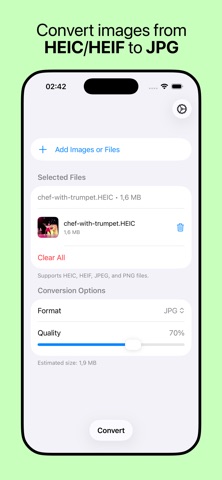 HEIC to JPG Converter Tool iPhone screenshot