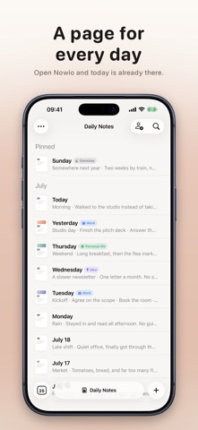 Nowio: Daily Notes Journal Screenshot 1 of 5