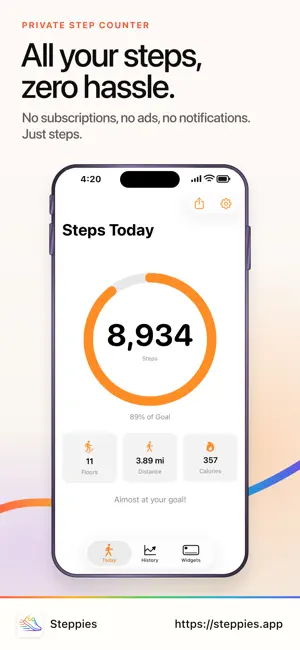 Steppies: Private Step Counter screenshot 1