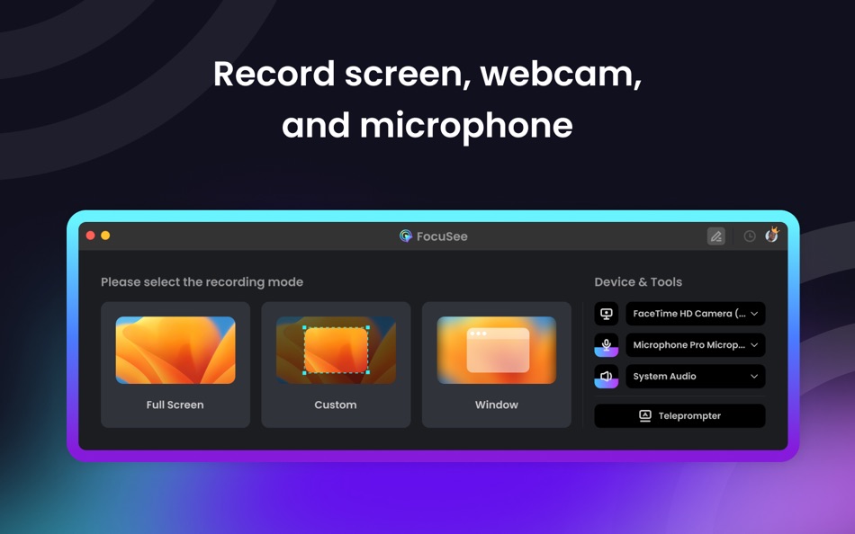 #1. FocuSee - Screen Recorder (macOS) 由: iMobie Inc.