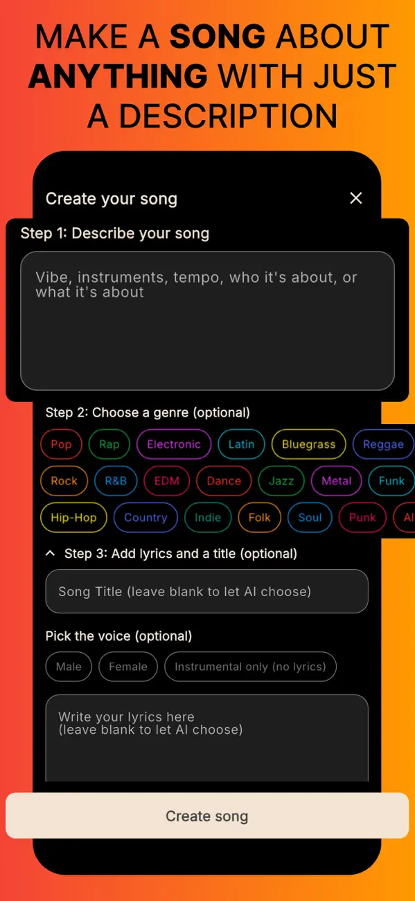 Screenshot #1 pour Prism - AI music and videos